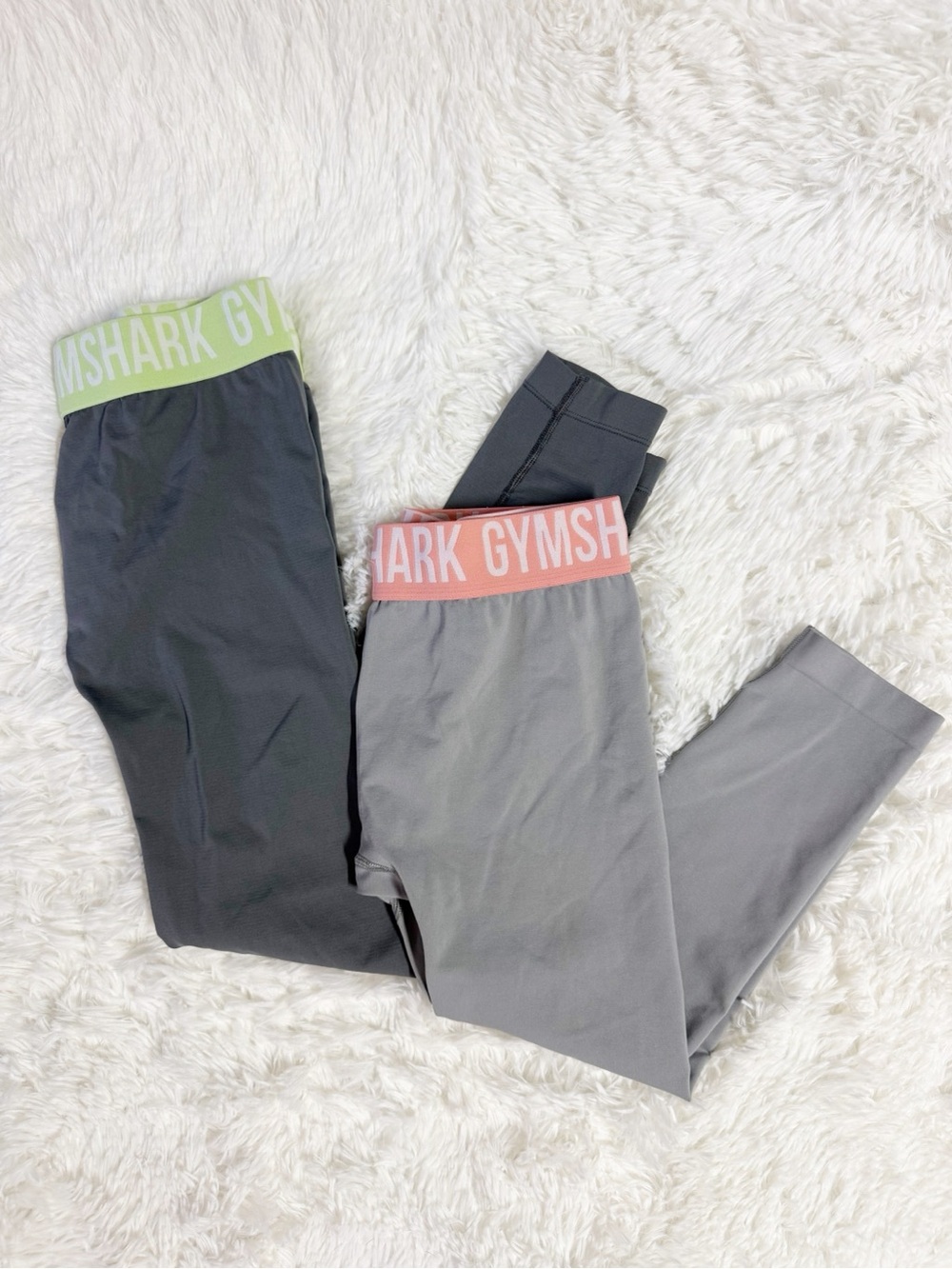 Gymshark Leggings Bundle Size Medium Gray Logo Waistband 2 Pair